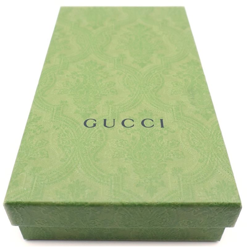 Gucci Petit Marmont Zip Around Wallet Card Case White Leather Silver