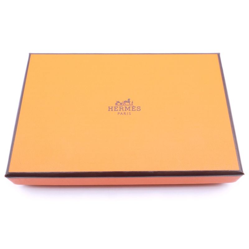 Hermes Calvi Coin Case Pouch Purple Leather
