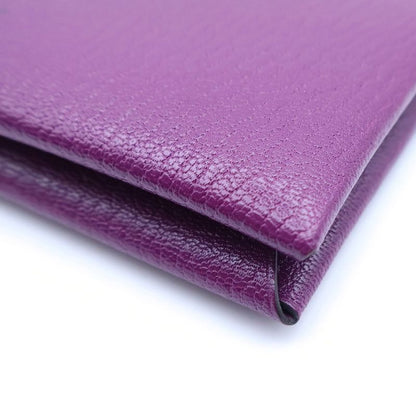 Hermes Calvi Coin Case Pouch Purple Leather