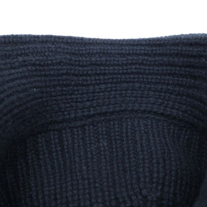 Celine Triomphe Crochet Cashmere Knit Bucket Hat Black