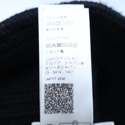 Celine Triomphe Crochet Cashmere Knit Bucket Hat Black