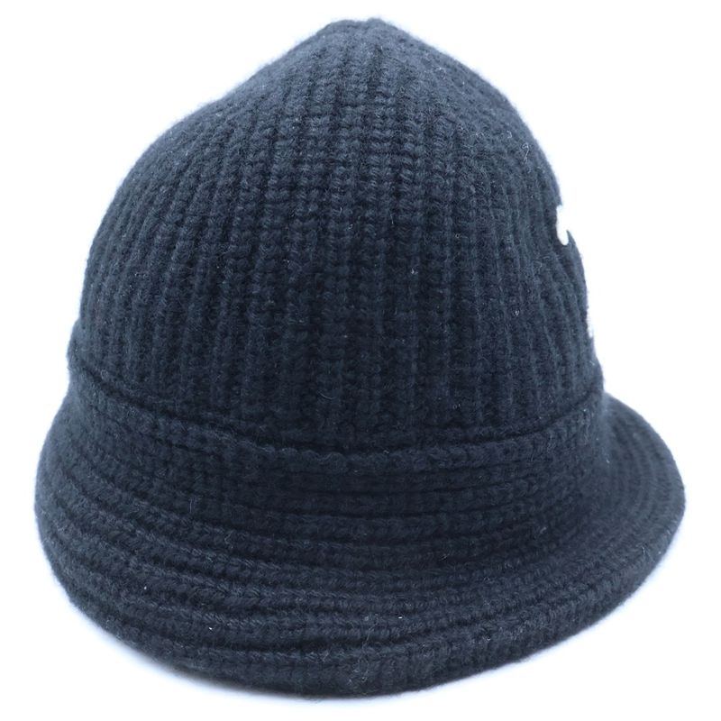 Celine Triomphe Crochet Cashmere Knit Bucket Hat Black