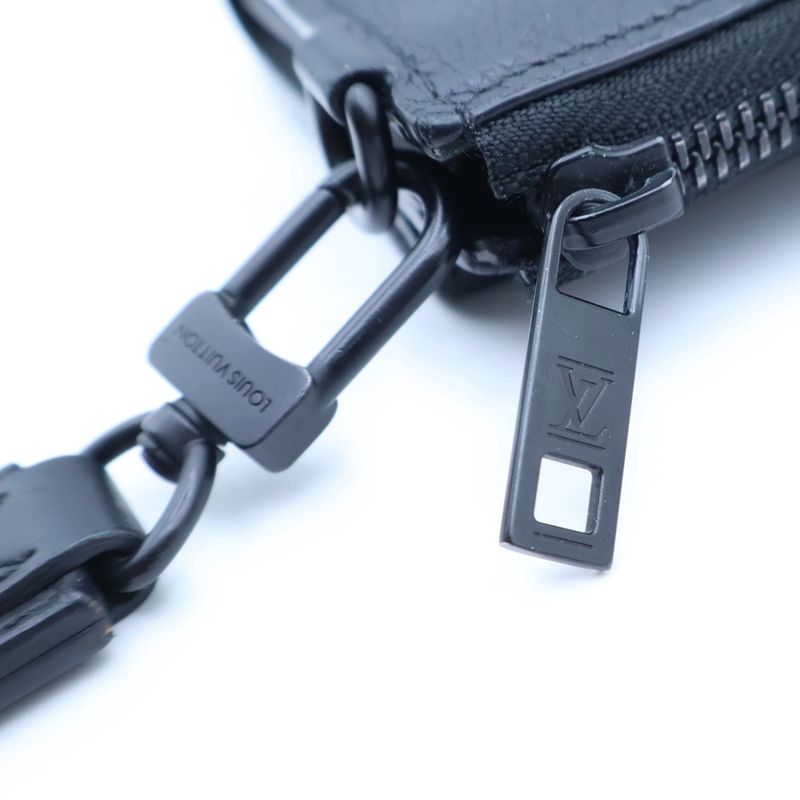 Louis Vuitton Aerogram Zippy Wallet Card Case Black Leather