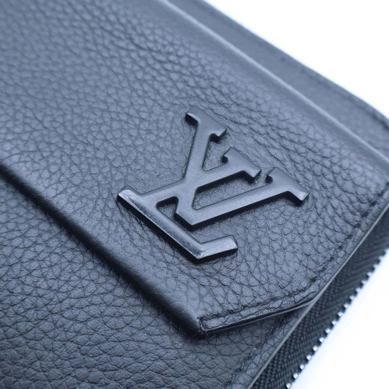 Louis Vuitton Aerogram Zippy Wallet Card Case Black Leather