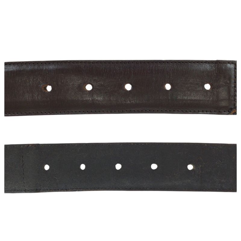 Fendi Zucca FF Logo Dark Brown Gold Canvas Leather Belt