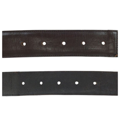 Fendi Zucca FF Logo Dark Brown Gold Canvas Leather Belt