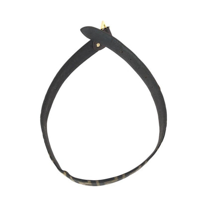 Fendi Zucca FF Logo Dark Brown Gold Canvas Leather Belt