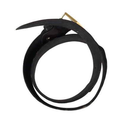 Fendi Zucca FF Logo Dark Brown Gold Canvas Leather Belt