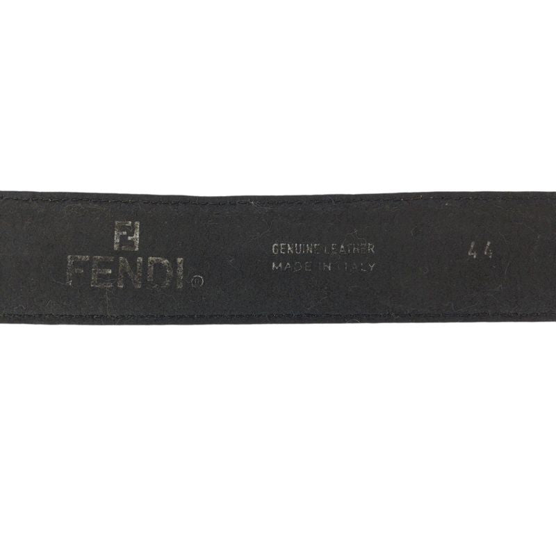 Fendi Zucca FF Logo Dark Brown Gold Canvas Leather Belt