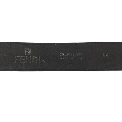 Fendi Zucca FF Logo Dark Brown Gold Canvas Leather Belt