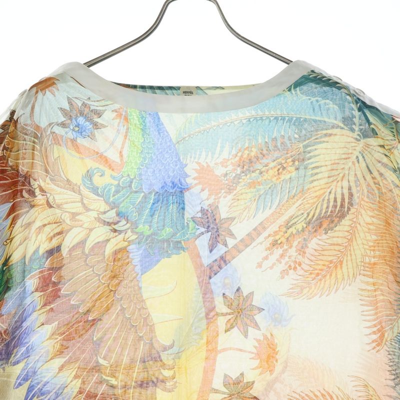 Hermes Allover Print Tunic Shirt Blouse Multi