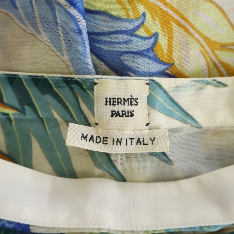 Hermes Allover Print Tunic Shirt Blouse Multi