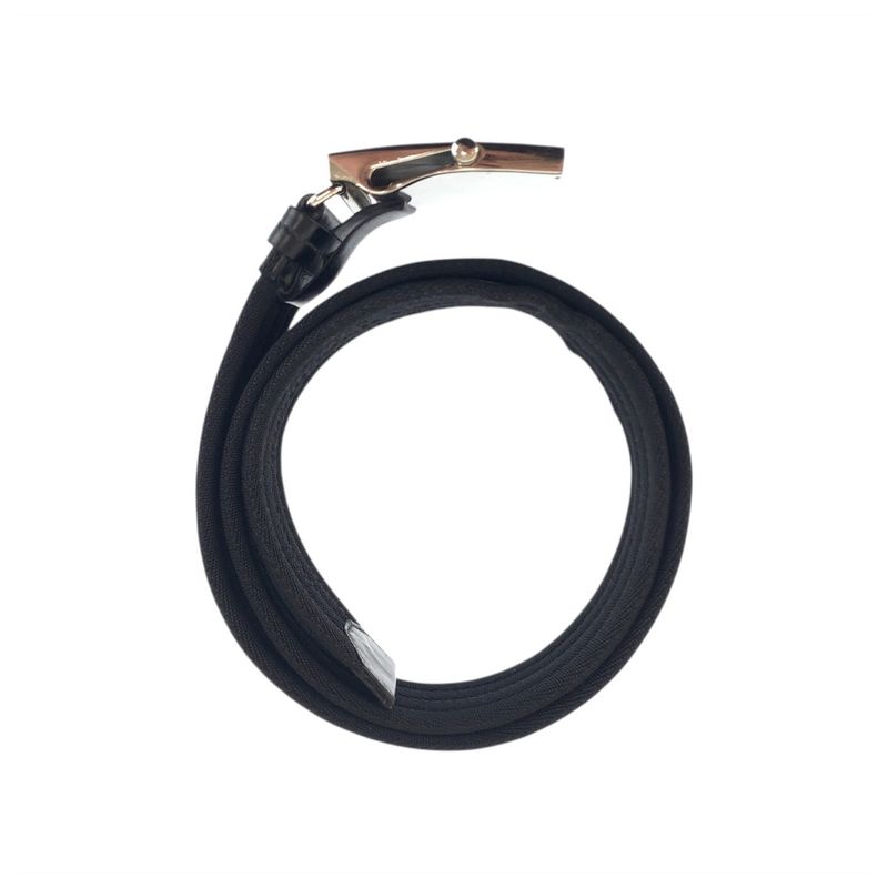 Prada Black Silver Nylon Belt Rolla Buckle