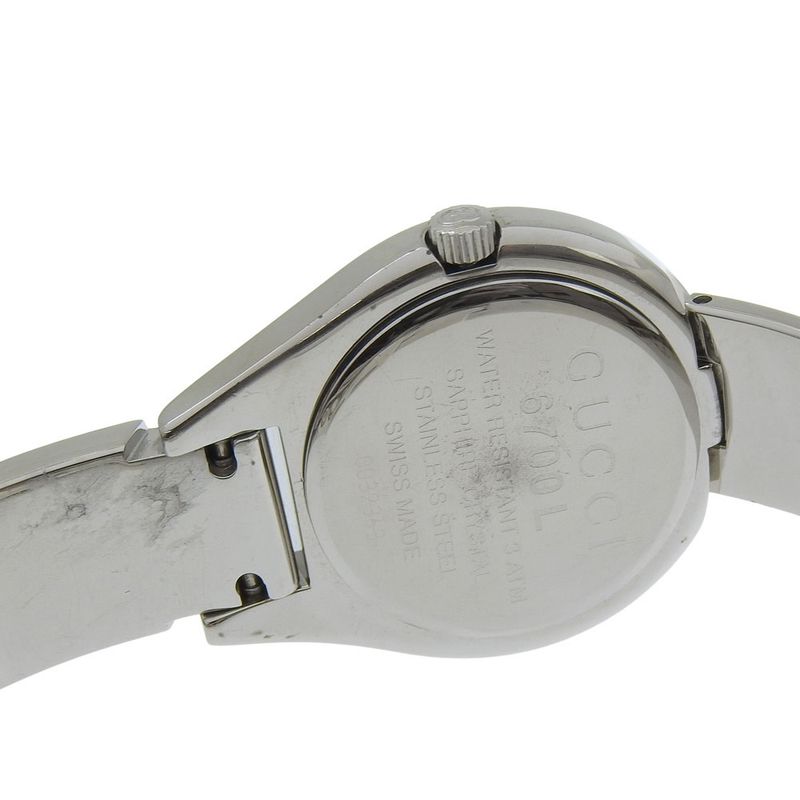 Gucci Stainless Steel Black Quartz Analog Display Dial Watch