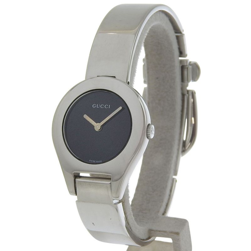 Gucci Stainless Steel Black Quartz Analog Display Dial Watch