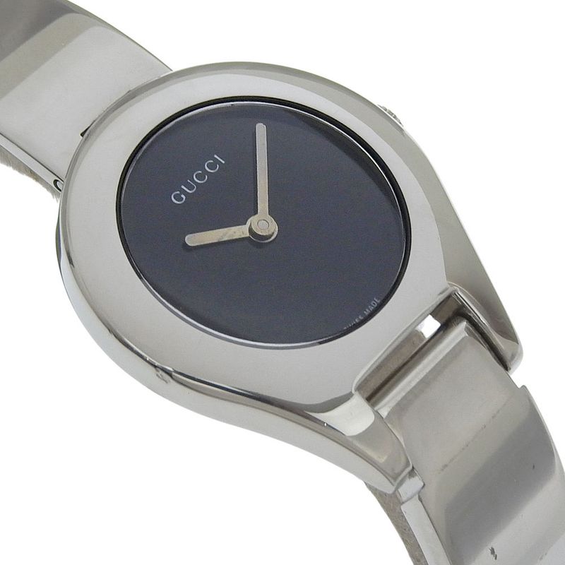 Gucci Stainless Steel Black Quartz Analog Display Dial Watch