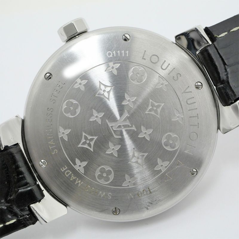 Louis Vuitton Tambour Date Brown SS Quartz Watch