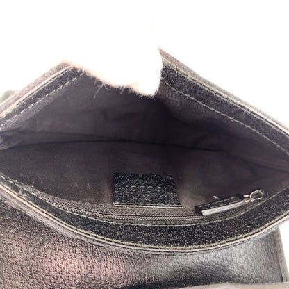 Gucci Black Silver GG Canvas Leather Belt Bag Waist Pouch
