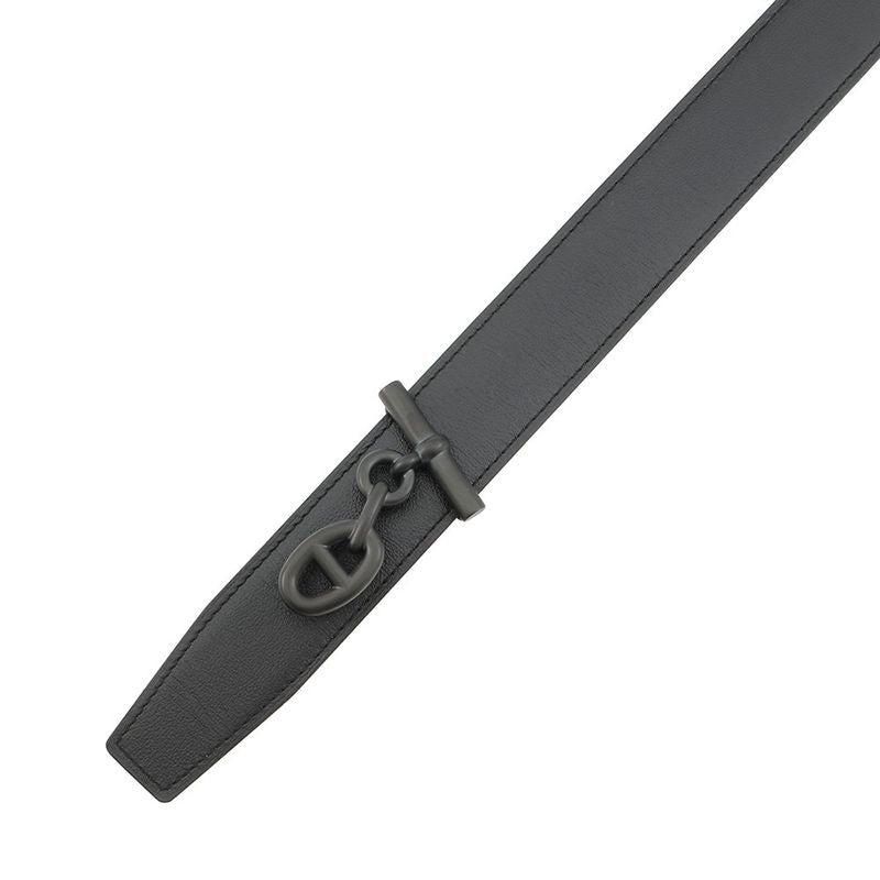 Hermes Belt Yachting 32 Black Gold Box Calf Epsom 95
