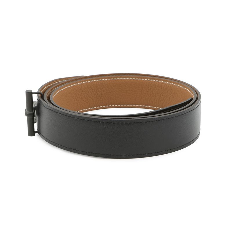 Hermes Belt Yachting 32 Black Gold Box Calf Epsom 95