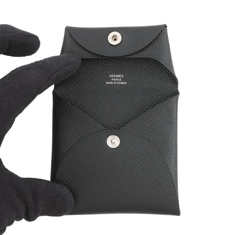 Hermes Coin Case Bastia Black Epsom Purse