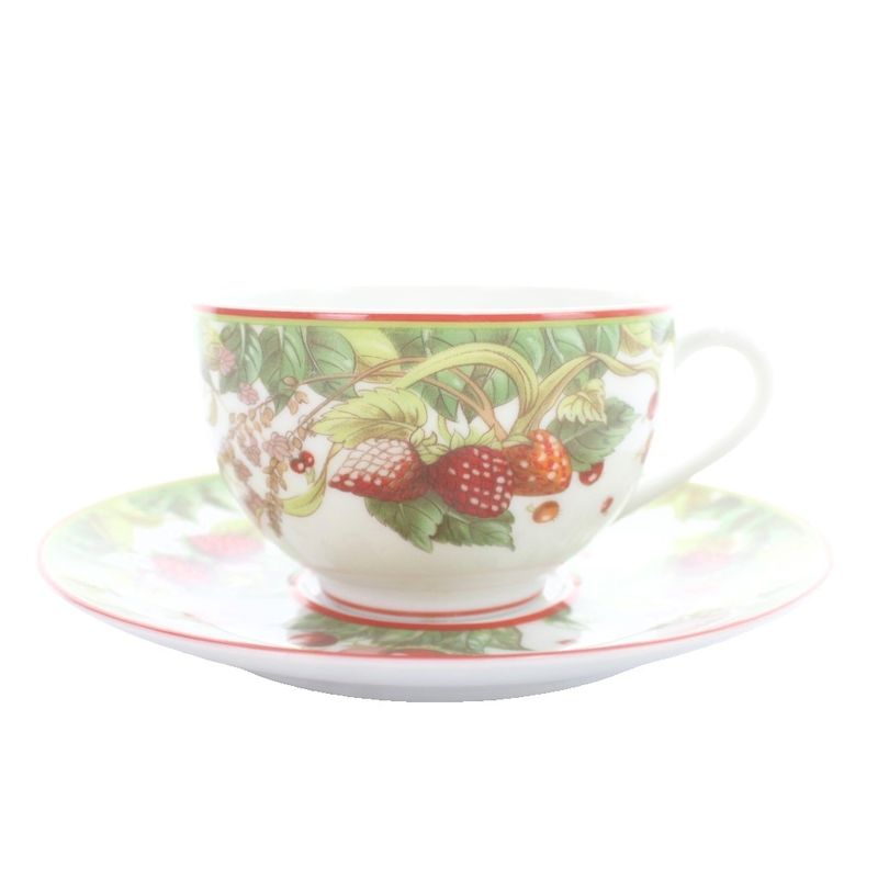Hermes Pythagoras Cup & So Sa 5 Set White MW with Floral