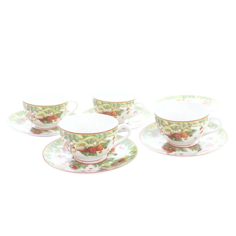 Hermes Pythagoras Cup & So Sa 5 Set White MW with Floral
