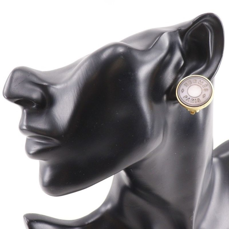Hermes Series Gold Plated Shell Earrings