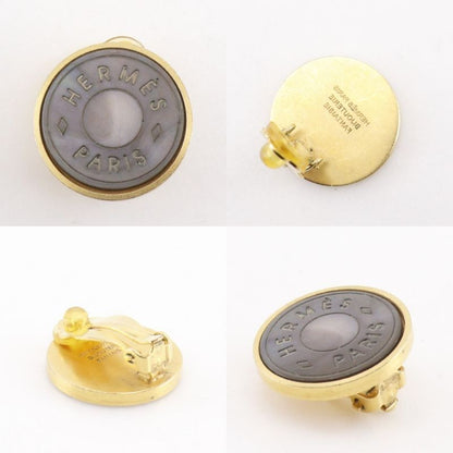 Hermes Series Gold Plated Shell Earrings