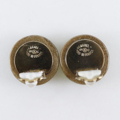 Chanel Clover Plastic Gold Plated 01c Earrings