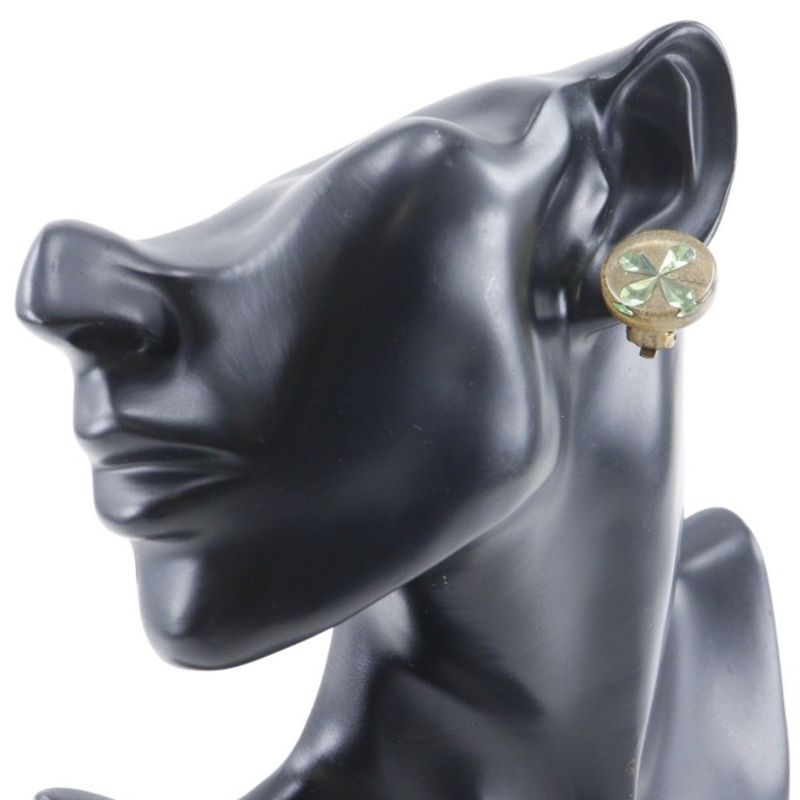 Chanel Clover Plastic Gold Plated 01c Earrings