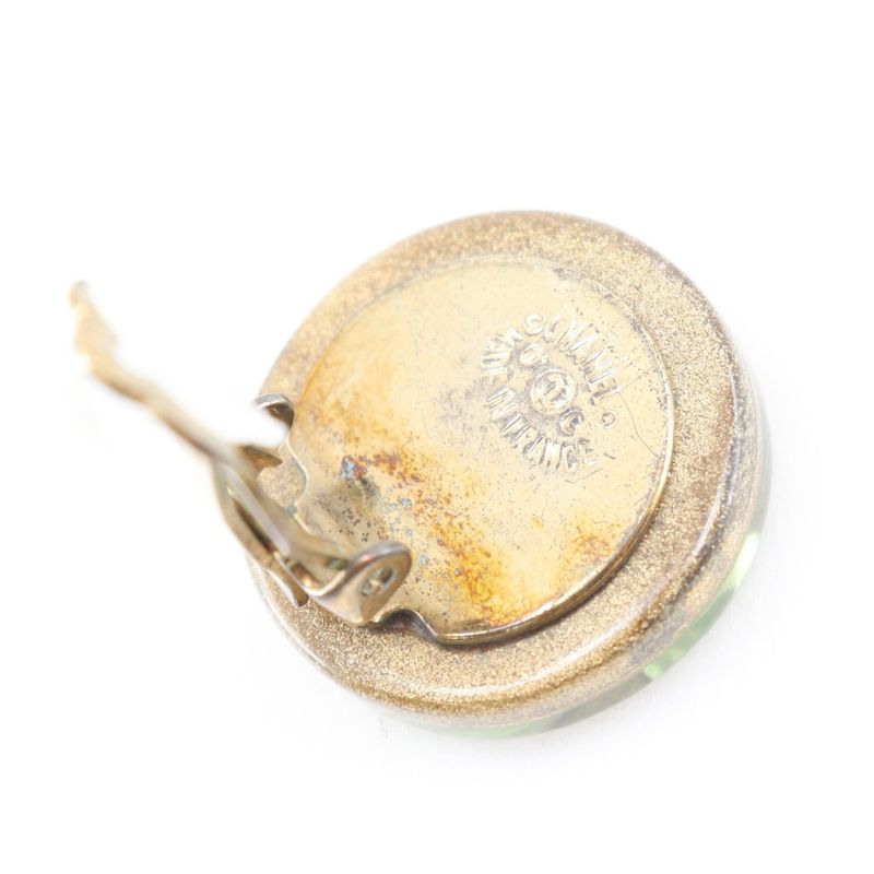 Chanel Clover Plastic Gold Plated 01c Earrings