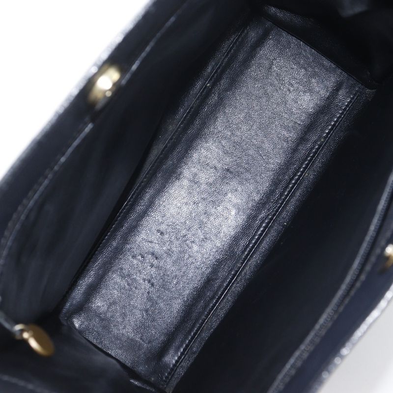 Chanel Logo Caviar Leather Black Tote