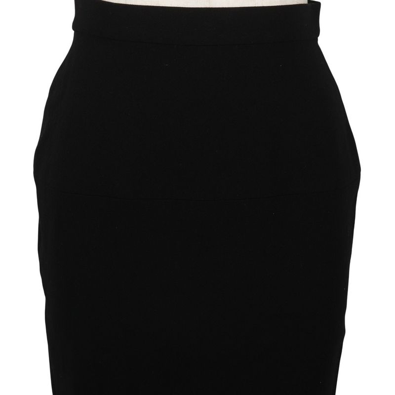 Chanel Tight Skirt Vintage Wool Black