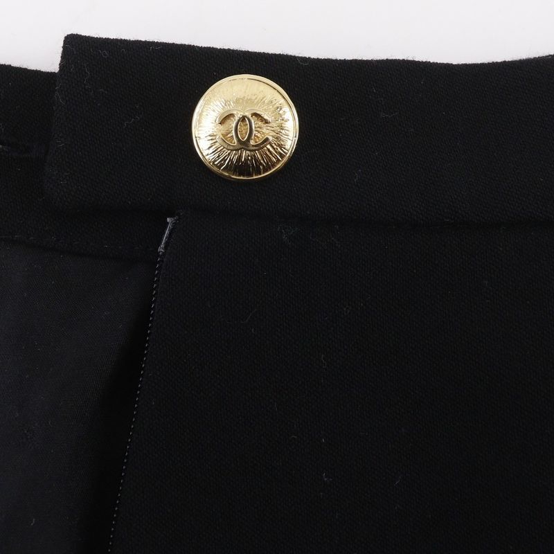 Chanel Tight Skirt Vintage Wool Black