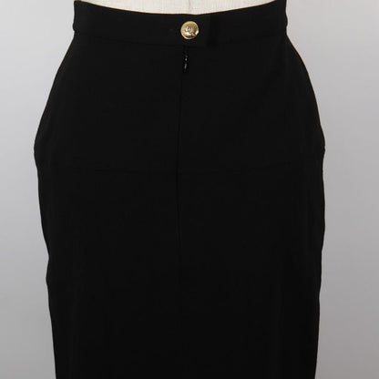 Chanel Tight Skirt Vintage Wool Black