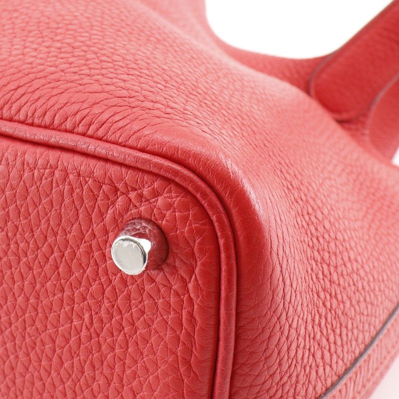 Hermes Picotin Lock 18 PM Taurillon Clemence Red D Handbag