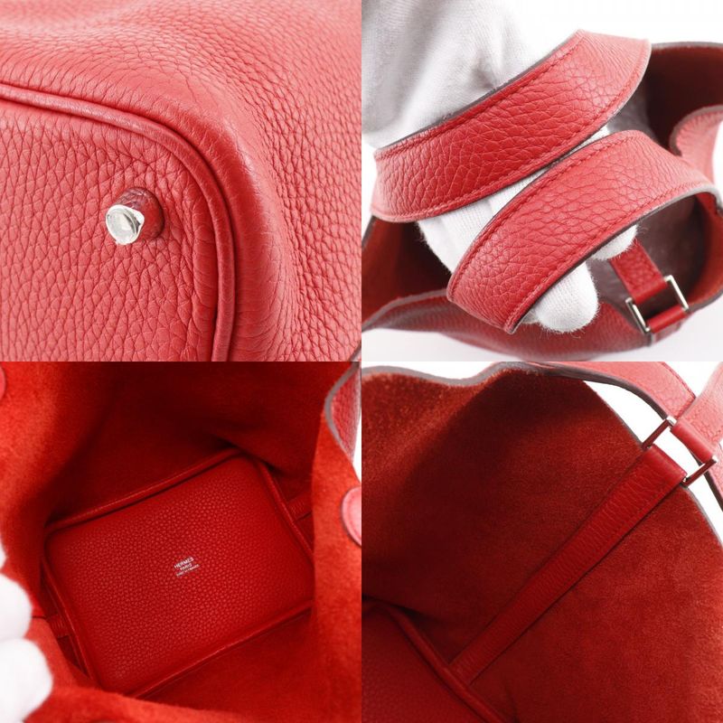 Hermes Picotin Lock 18 PM Taurillon Clemence Red D Handbag