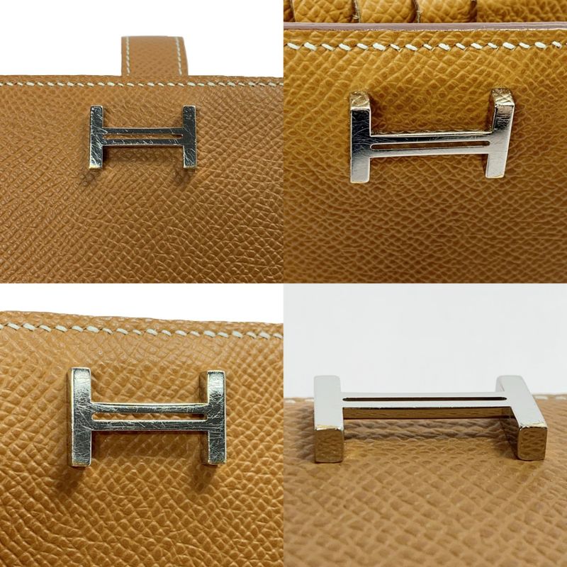 Hermes Bifold Wallet Bearn Compact Silver Hhardware