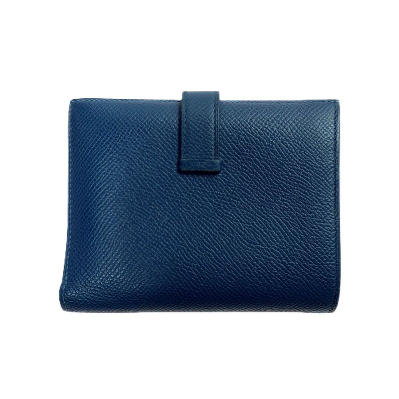 Hermes Bifold Wallet Bearn Compact Gold Black Hhardware