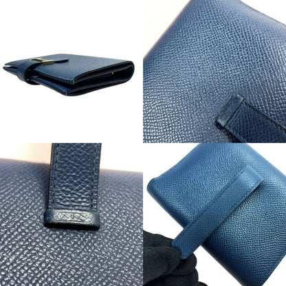 Hermes Bifold Wallet Bearn Compact Gold Black Hhardware