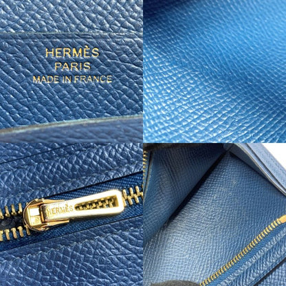 Hermes Bifold Wallet Bearn Compact Gold Black Hhardware