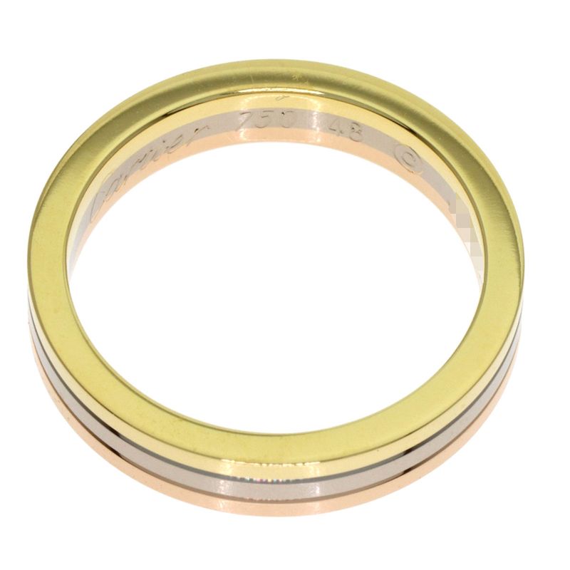 Cartier Three Color 48 Ring 18k Yellow Gold 18k White Pink