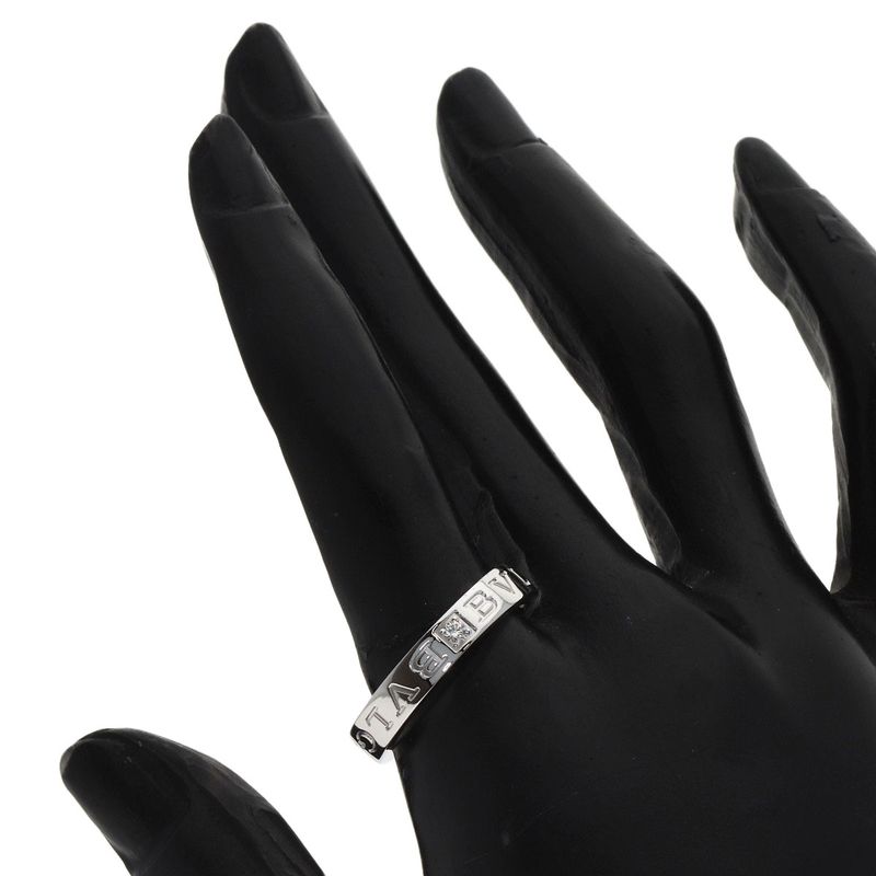 Bvlgari Double Logo Diamond Ring 18k White Gold