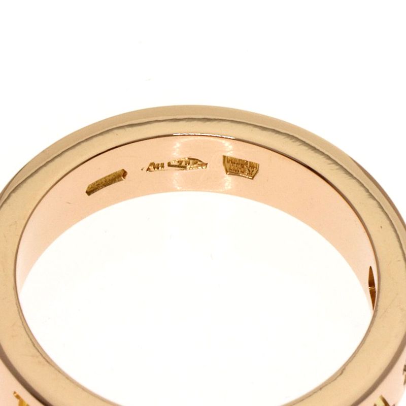Bvlgari Double Logo Diamond Ring 18k Pink Gold