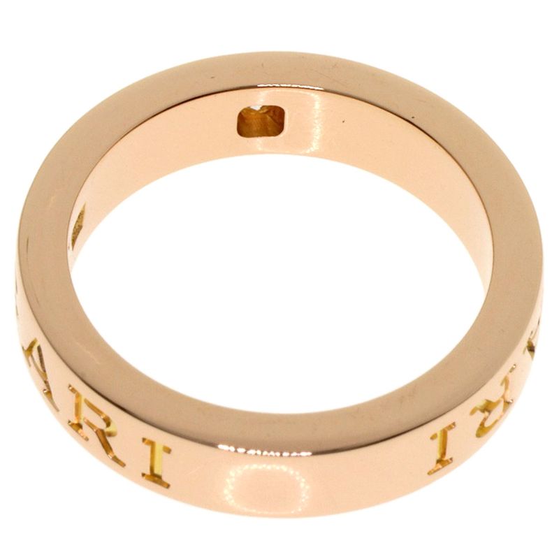 Bvlgari Double Logo Diamond Ring 18k Pink Gold