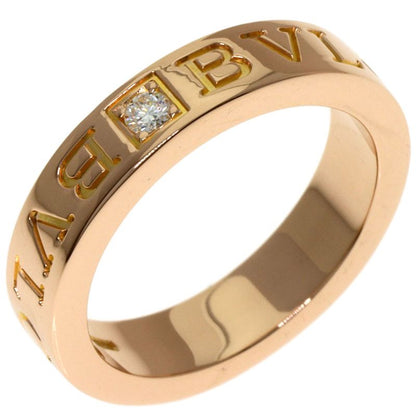 Bvlgari Double Logo Diamond Ring 18k Pink Gold