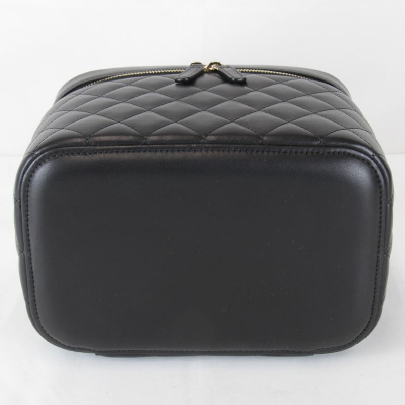 Chanel Quilted Vanity Bag Lambskin Black High Bag