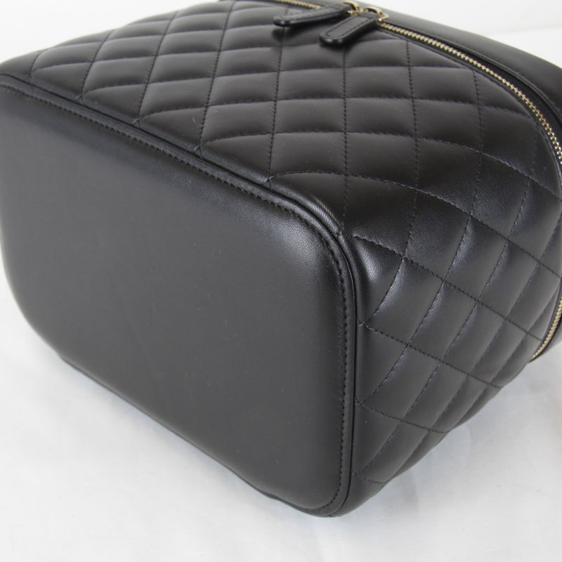 Chanel Quilted Vanity Bag Lambskin Black High Bag