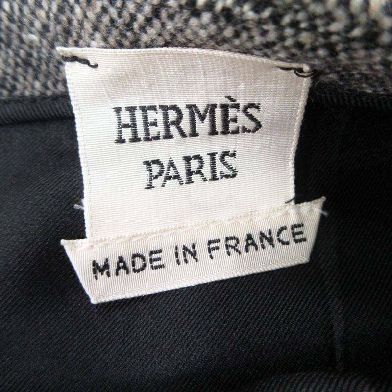 Hermes Gaultier Era Skirt Tight Mini Length Cashmere Blend Wool Angora 36 S Gray